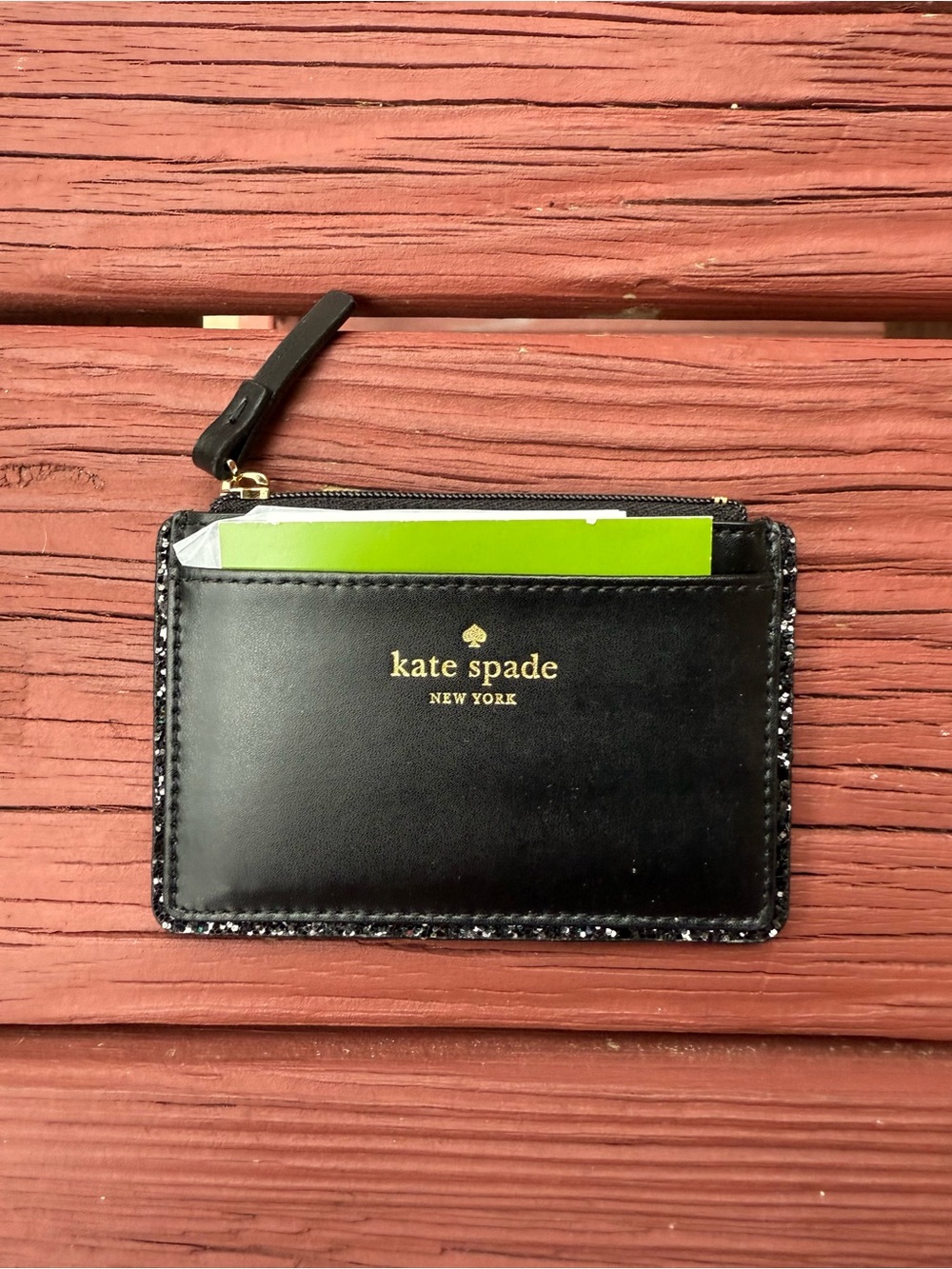 kate spade Black Cardholder Zip Wallet